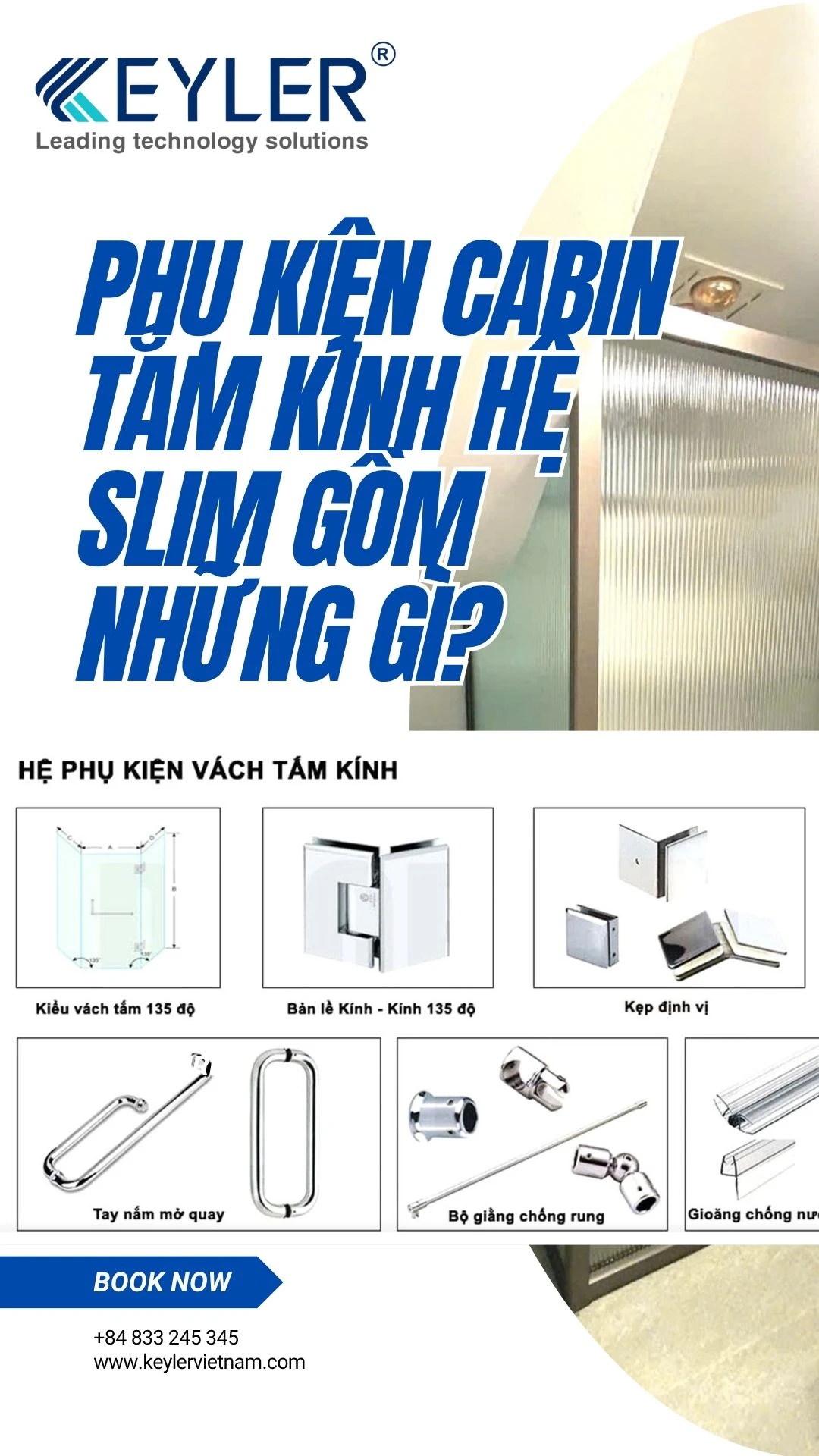 Phụ Kiện Cabin Tắm Kính Hệ Slim Gồm Những Gì? – Giải Đáp Chi Tiết Cho Khách Hàng